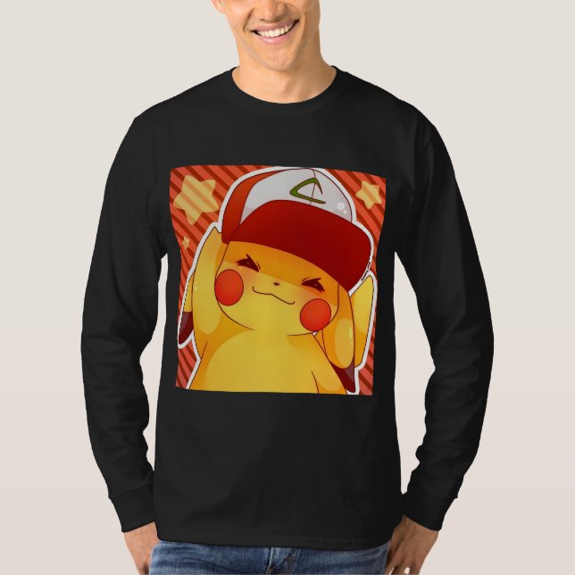 Pikachu-Trainerkappe  T-Shirt (Vorderseite)