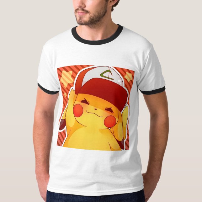 Pikachu-Trainerkappe  T-Shirt (Vorderseite)