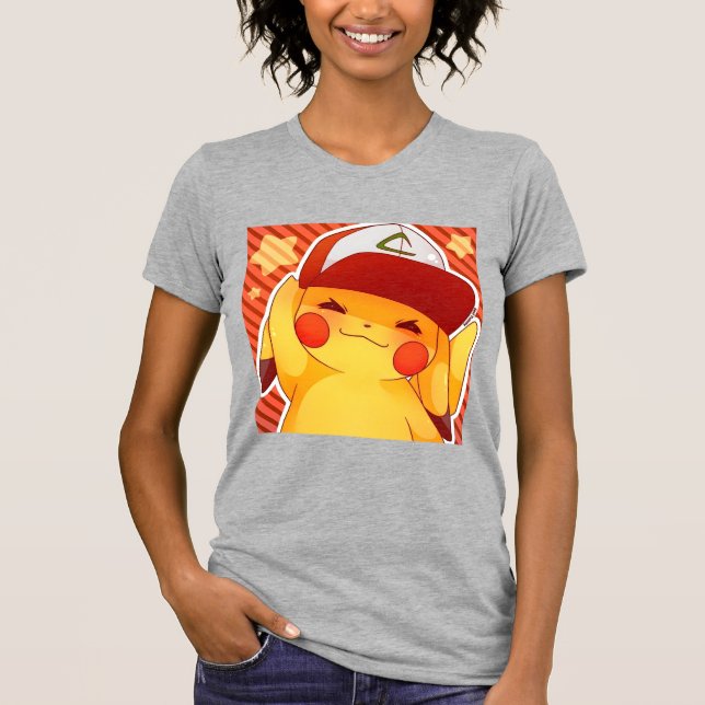 Pikachu-Trainerkappe T-Shirt (Vorderseite)