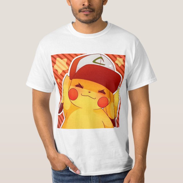Pikachu-Trainerkappe  T-Shirt (Vorderseite)