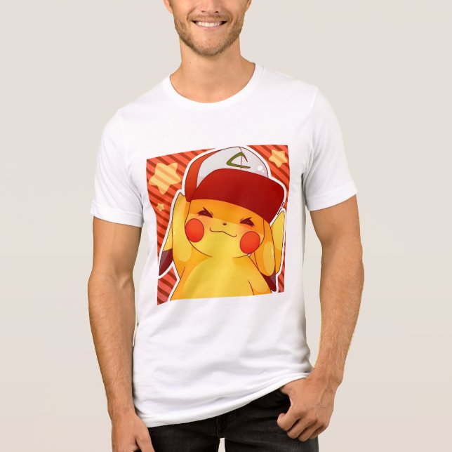 Pikachu-Trainerkappe  Tri-Blend Shirt (Vorderseite)