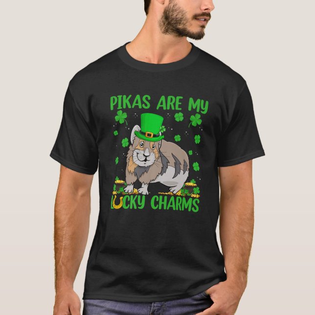 Pikas sind meine Glückssträhne Pika St. Patrick's  T-Shirt (Vorderseite)