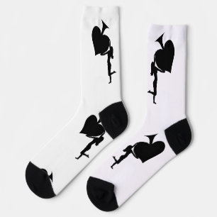 Pikdame mit schwarzem Ass haltend Thunder_Cove Socken