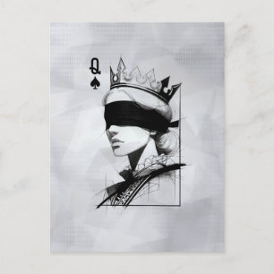 Pikdame (Stil-1) Fine Art Zeichnung Postkarte