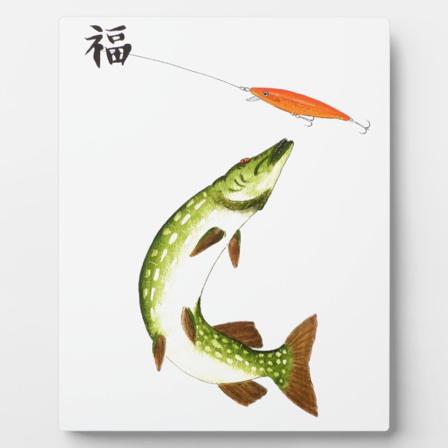 Pike Angeln Fotoplatte (Vorderseite)