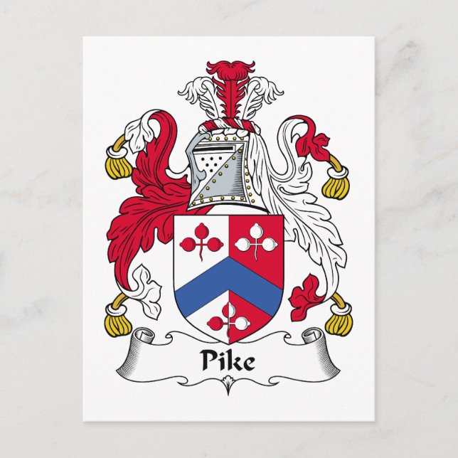 Pike Familienwappen Postkarte (Vorderseite)