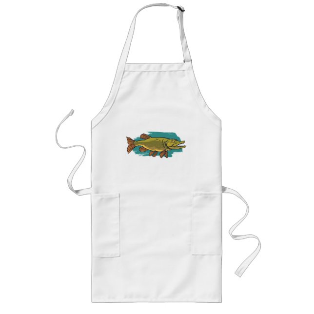 Pike Fish Lange Schürze (Vorne)