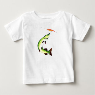 Pike fishing and fly fishing baby t-shirt