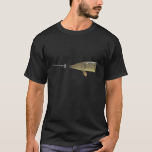 Pike Hunter Fisherman Design Pike Motif Long Sleev T-Shirt