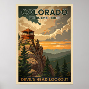 Pike National Forest - Devil's Head Aussicht V01 Poster