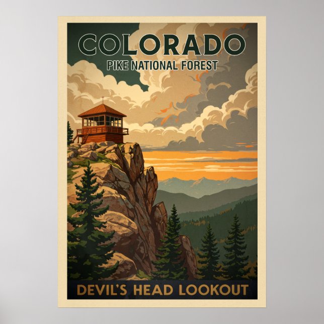 Pike National Forest - Devil's Head Aussicht V01 Poster (Vorne)
