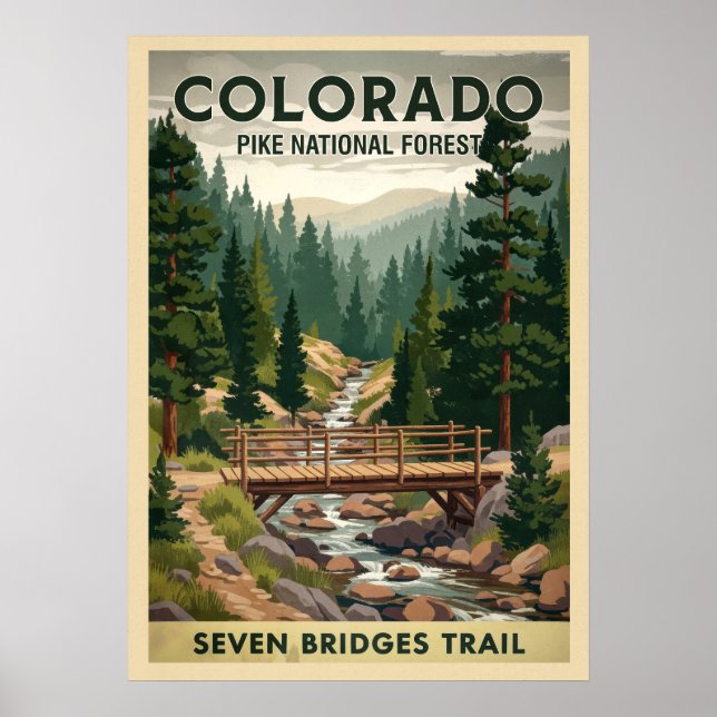 Pike National Forest - Seven Bridges Trail V01 Poster (Vorne)