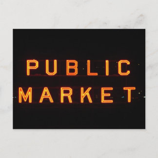 Pike Place Market bei Nacht Postkarte