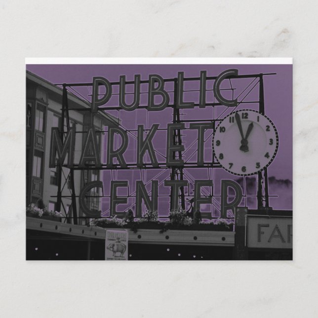 Pike Place Market Postkarte (Vorderseite)