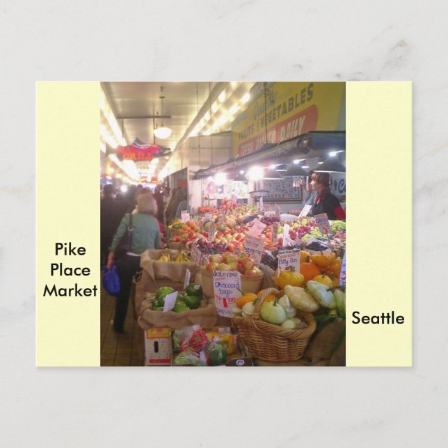 Pike Place Market Postkarte (Vorderseite)