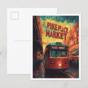 Pike Place Market Seattle Washington USA Reise Postkarte