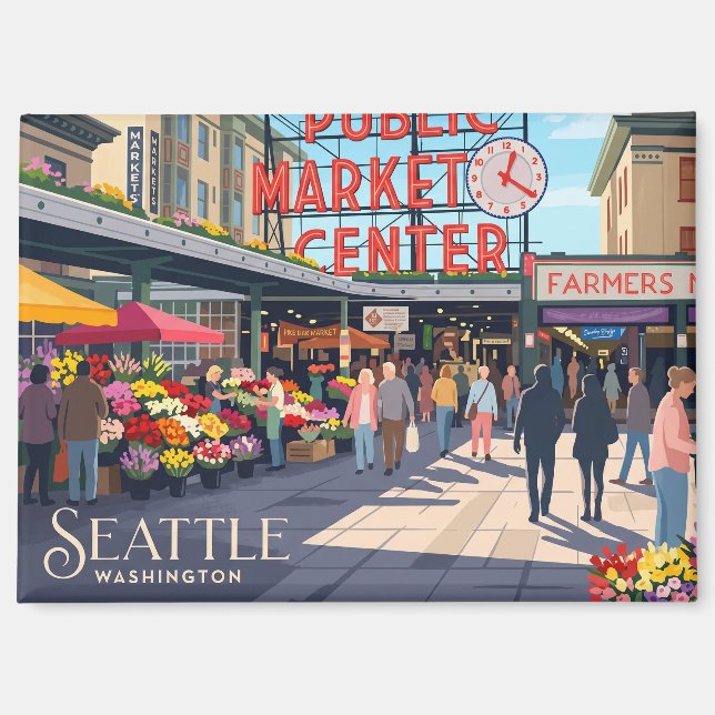Pike Place Market USA Magnet (Vorderseite)