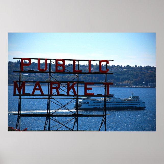 Pike Place Markt & Seattle Poster (Vorne)
