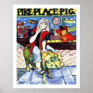 Pike Place Pig Poster