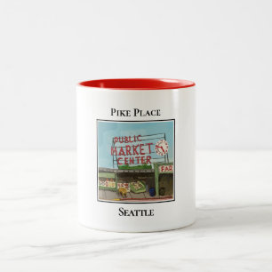 Pike Place Public Market, Seattle Zweifarbige Tasse