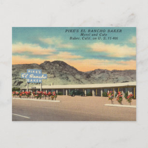 Pike's Baker Motel und Cafe, Baker, Kalifornien Postkarte