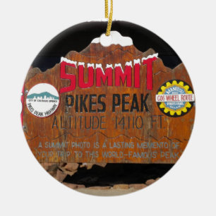 Pikes Höchstgipfel, Colorado Keramik Ornament