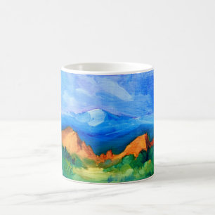 Pikes Peak and Garden of the Gods in lebhafter Far Kaffeetasse