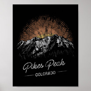 Pikes Peak Berge Colorado Wandern Outdoor Vint Poster