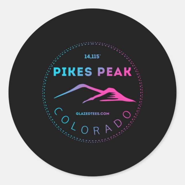 Pikes Peak Colorado Abenteuer Runder Aufkleber (Vorderseite)