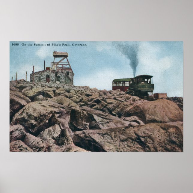 Pikes Peak, Colorado - Auf dem Gipfel Poster (Vorne)