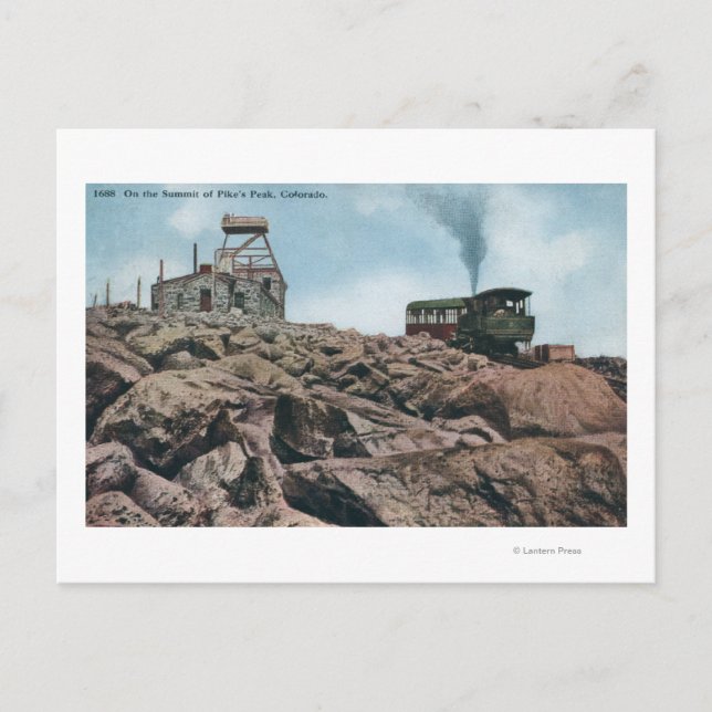 Pikes Peak, Colorado - Auf dem Gipfel Postkarte (Vorderseite)