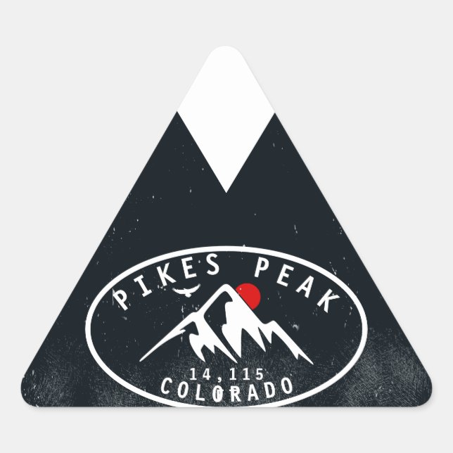 Pikes Peak Colorado Camping Wandern Dreieckiger Aufkleber (Vorderseite)