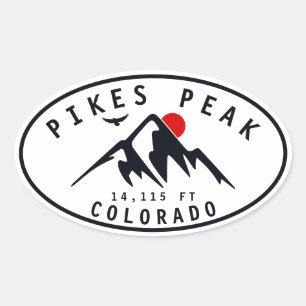 Pikes Peak Colorado Camping Wandern Ovaler Aufkleber