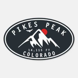 Pikes Peak Colorado Camping Wandern Ovaler Aufkleber