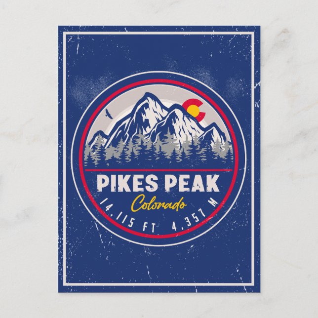 Pikes Peak Colorado Camping Wandern Postkarte (Vorderseite)