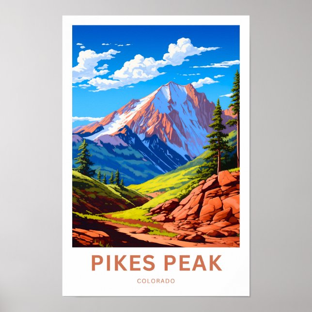 Pikes Peak Colorado Reisen Print Poster (Vorne)