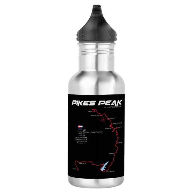 Pikes Peak Colorado USA Route 01 Edelstahlflasche (Rechts)