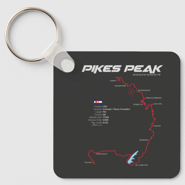 Pikes Peak Colorado USA Route 01 Schlüsselanhänger (Vorderseite)