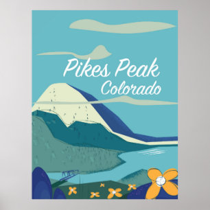 Pikes Peak Colorado Vintages Reiseplakat Poster