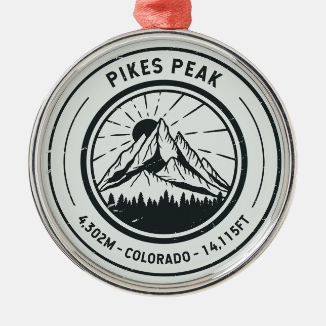 Pikes Peak Colorado Wandern Ornament Aus Metall (Vorne)