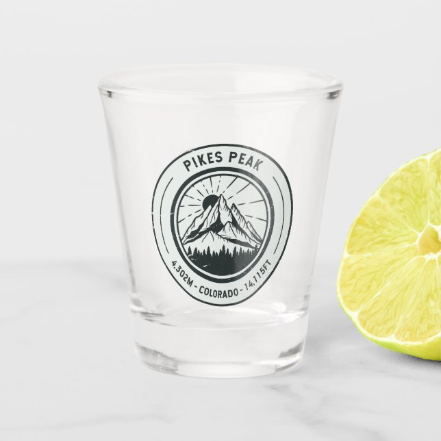 Pikes Peak Colorado Wandern Schnapsglas (Vorderseite)