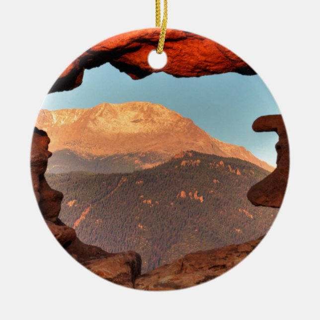 Pikes Peak durch Sandstone Hole 02 Keramik Ornament (Vorne)