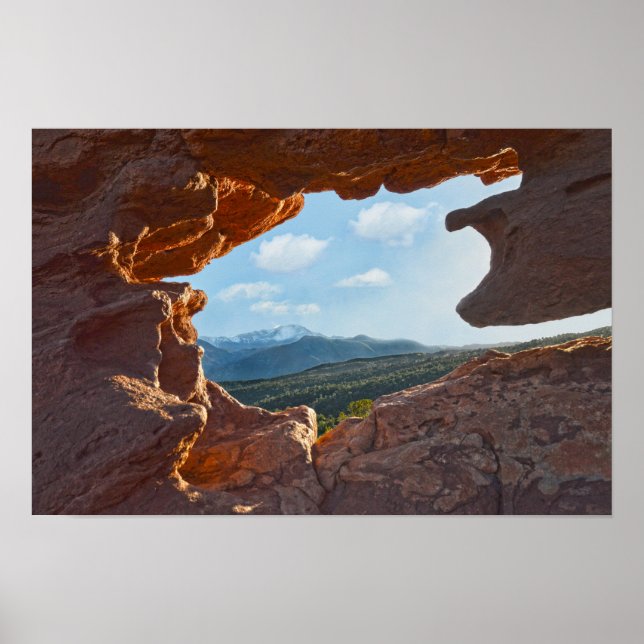 Pikes Peak Gerahmt, Colorado Poster (Vorne)