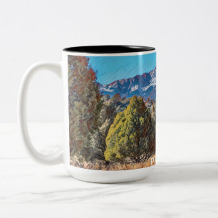 Pikes Peak im Garten der Götter Zweifarbige Tasse