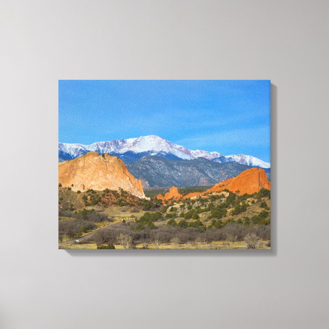 Pikes Peak im Springtime Leinwanddruck (Vorderseite)