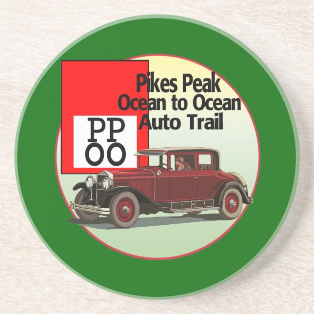 Pikes Peak Ocean to Ocean Auto Trail Sandstein Untersetzer (Vorne)