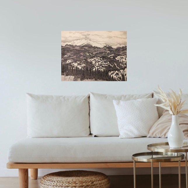 Pikes Peak Pen/Stift Illustration Poster (Von Creator hochgeladen)