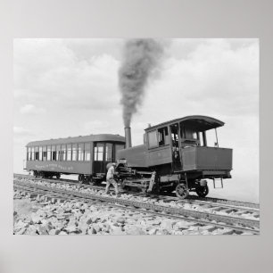 Pikes Peak Railway, 1900. Vintage-Foto Poster