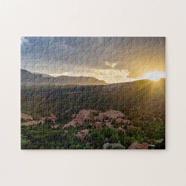 Pikes Peak Sunset Haze Jigsaw Puzzle (Horizontal)