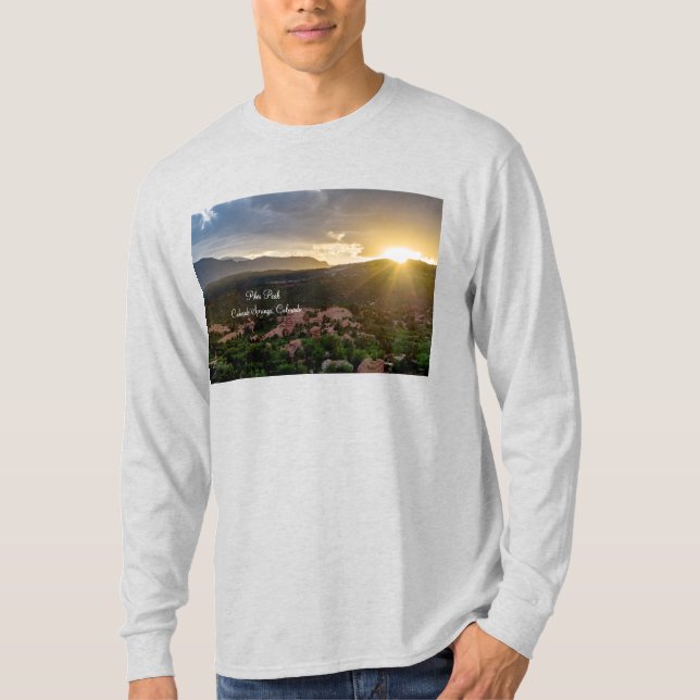 Pikes Peak Sunset Haze Men Long Sleeve Shirt (Vorderseite)